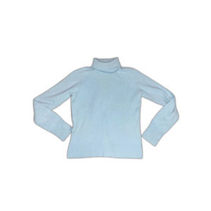 Ann Taylor 100% Cashmere Light Blue Turtleneck Sweater Size M
